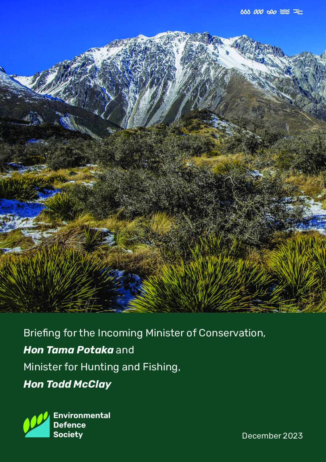 Briefing for the Incoming Minister of Conservation and Minister for Hunting and Fishing